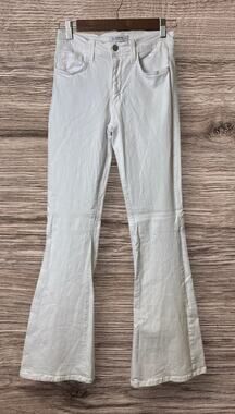 O2 Denim Women's All American White Denim Flare Jeans Size 26